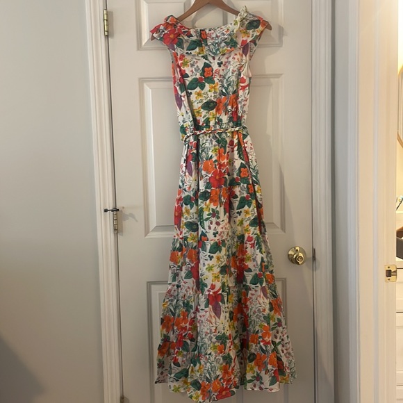 J.CREW Ruffle Front Maxi Dress  in Ratti Island Botanical Print NWT - Picture 2 of 5